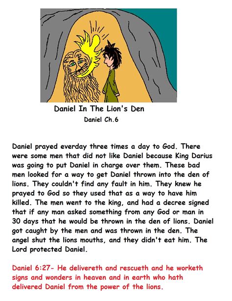 Daniel in the Lion’s Den Sunday School Lesson.